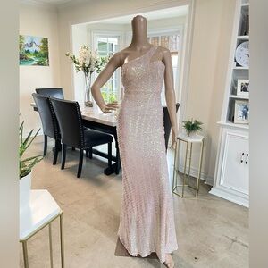 Elegant One-Shoulder Sequin Dress